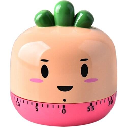 Mechanical Kitchen Timer 60-Minute Wind Up Dial Cooking with No Batteries Cute Vegetabables Alarm Clock Time Mangement M89B