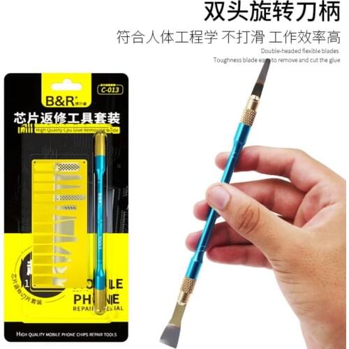 Multifunctioal CPU IC Glue Rework Remover Blades CellPhone Motherboard Back Cover Glass Glue Clean Removal Disassemble Processor