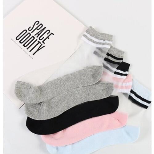 DONG AI transparent refreshing and breathable transparent shiny summer socks multi-color optional sexy ladies girls thin silk