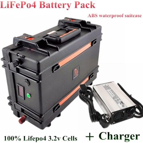 Wholesale 12v 100Ah Lifepo4 battery pack Sealed portable case for boats Yachting sailing ship catamaran fish finder +10A charger
