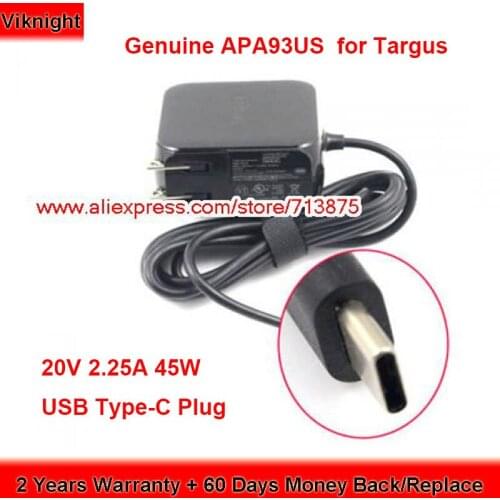 Genuine APA93US for Targus 45W Charger 20V 2.25A USB Type-C AC Adapter for ASUS ZENBOOK 3 UX390 UX390UA ULTRABOOK Power Supply