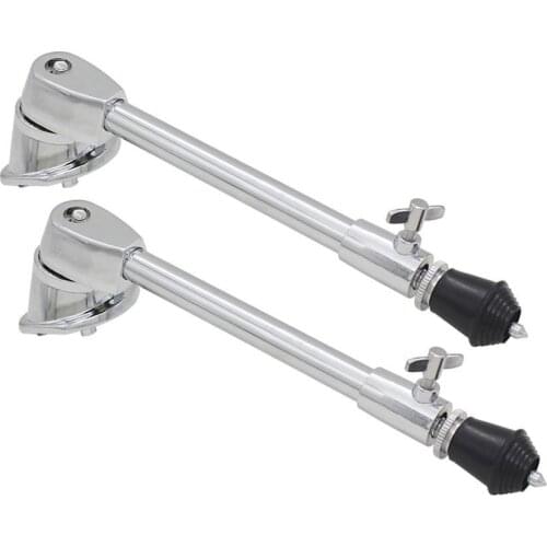 2pcs/set Professional Drum Leg Bass Drums Spurs Legs Silver Steel Bottom Stand Support Percussion Instrument Parts Accessories