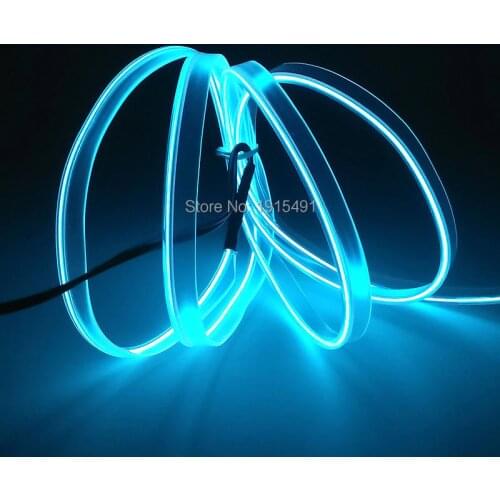 1Meter Sky Blue 2.3mm Sewable EL Wire Tube Glow Wire Sew Tag Portable Neon Led Strip Night Lamp Lights for Car Dance Party Decor