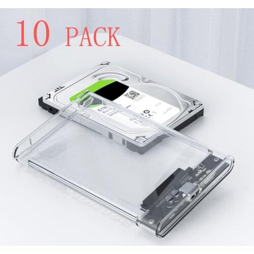 10 PACK Eunaimee transparent USB 3.1 UASP Type C to Sata 3.0 HDD Case 2.5 inch Hard Drive Enclosure FOR PC /PS4/Set-top box