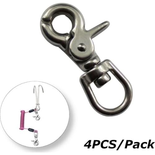 Silver Multi-purpose 316 Stainless Steel Trigger Swivel Lobster Clasp Chain Snap Hook for Pet Belt Buckle hiking keychain 6pcs