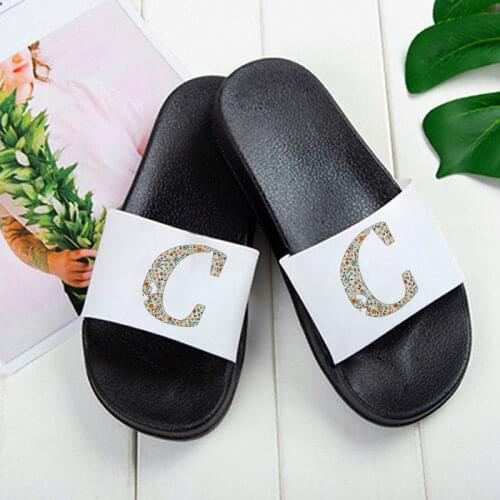 Fashion home slippers Women Shoes Summer outdoor Sandals Letter Pattern Shoes for Ladies Non-slip Slides Slippers female Shoes