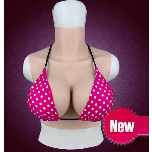 Transgender Silicone Huge Boobs Crossdressing G Cup Fake Breast Forms for Drag Queen Shemale Crossdresser Seamless Bra