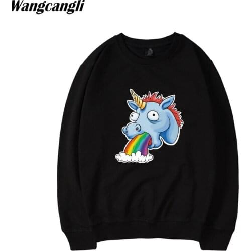 Unicorn Print hoodie sweatshirt funny winter pullover hoodies sweatshirts women/men streetwear oversize 4XL tracksuit tops