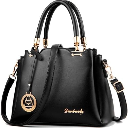 Women Bag Vintage Handbag Casual Tote Fashion Women Messenger Bags Shoulder Top-Handle Purse Wallet Leather 2020 New Black blue