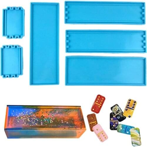 1 Set Domino Box Epoxy Resin Mold DIY Crafts Casting Tool Storage Container Silicone Mould
