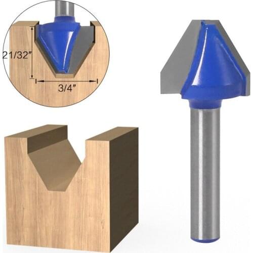 1Pc 60 Degree 1/4"Shank Woodworking Tenon Milling Cutter Tool Drilling Milling For Wood Carbide Alloy
