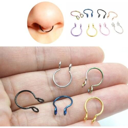 1pcs U Shaped Fake Nose Ring Hoop Septum Rings Stainless Steel Nose Piercing Fake Piercing Pircing Jewelry