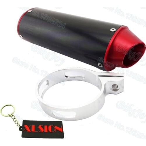 38mm CNC Exhaust Muffler with Clamp Red For 110cc 125cc 140cc 150cc 160cc SSR SDG Pit Dirt Bike ATV Quad Go Kart Motorcycle