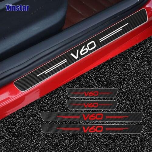 4PCS Carbon Fiber Stickers Vinyl Sport Decals For Volvo V60