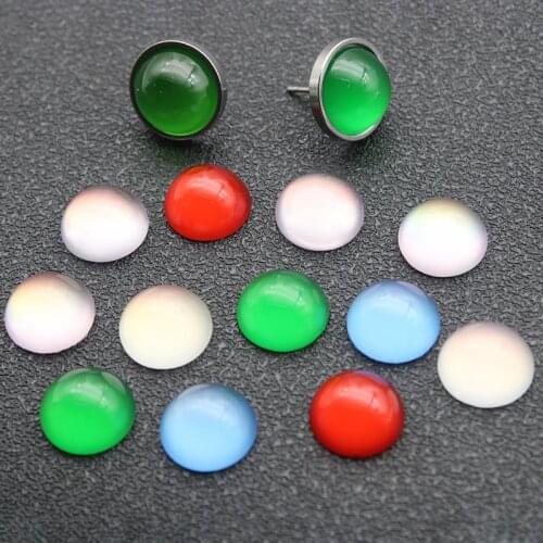4 6 8 10 12mm Resin Round Decoration Crafts Beads Flatback Cabochon Scrapbook DIY Earring Blank Base Jewelry Making Accessories