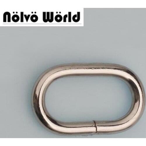 50PCS Non-welded Oval Ring 5.0mm line 32mm Nickle Alloy Strapping Webbing Dog Cat Collar Backpack Bag Parts Accessories