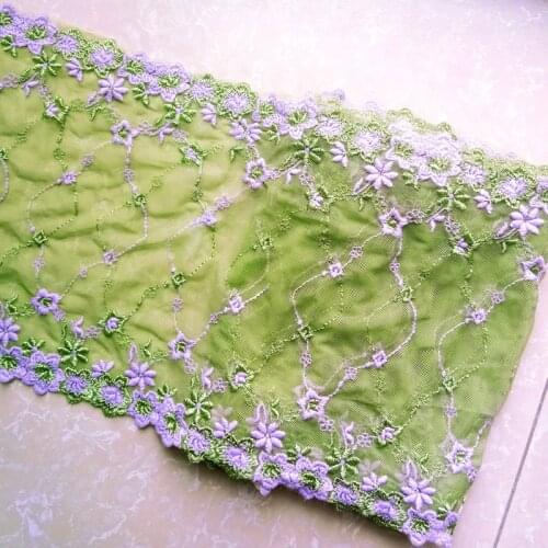 9meters Light Green Embroidery Mesh Doll Lace Fabric Bilateral Trim Sewing Accessories Clothing Material Handmade DIY Garment