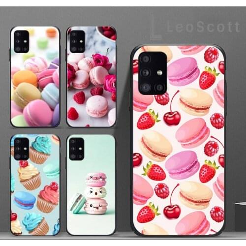 Dessert ice cream Macaron Food Phone Case For Samsung A32 A51 A52 A71 A50 A12 A21S S10 S20 S21 Plus Fe Ultra