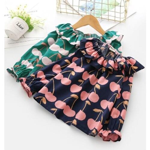 Childrens spring shirt girls long-sleeved shirt dolls collar