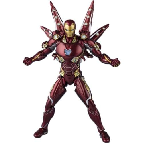 17cm Endgame 4 Iron MK 50 Tony Stark Man PVC Action Figure Collection Tony Stark Figurine Kids Cartoon Toy Christmas Gifts