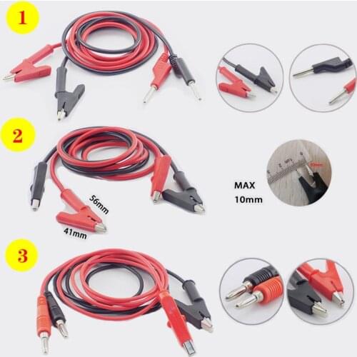 Electrical DIY Alligator Clips Test Leads High Voltage Alligator Double-ended Crocodile Clips Test Jumper Silicone Wire 1 Pair
