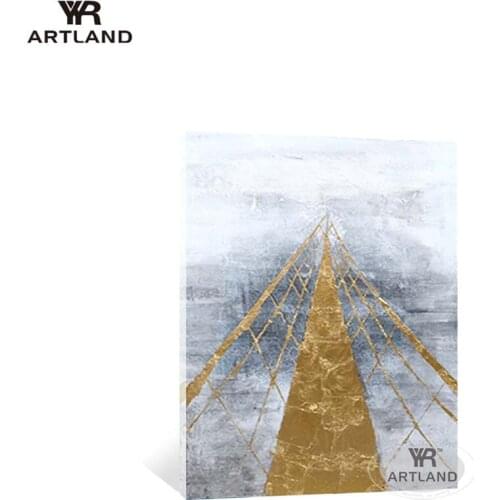 Canvas art modern art for home wall decor Hand drawn abstarct gold bridge artwork hanging picture for living room bedroom hotel