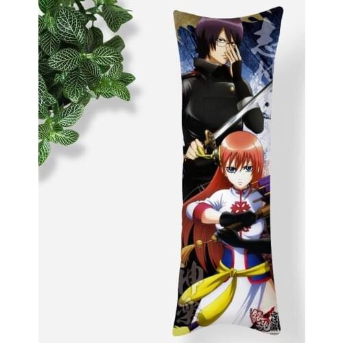 Custom Gintama Anime Pillowcase Printed Satin Fabric Pillow Cover Rectangular Zipper Kawaii Body Cover Dropshipping 0531