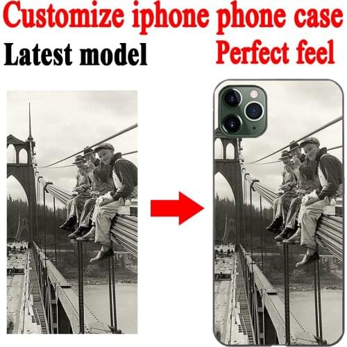 Custom Personalized Phone Case Cover Customized Photo Sotf Tpu Black for Iphone Se2020 11pro Max 6 6s 7 8plus 5s 5 X XS XR Xsmax