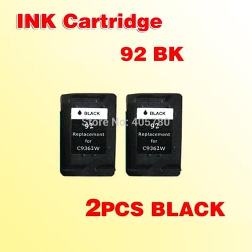 2x black ink cartridge compatible for92 C9362WN compatible for 92 Deskjet5440/ 5420v/ 5440v/ 5440xi/ 5442/ 5443/ D4160