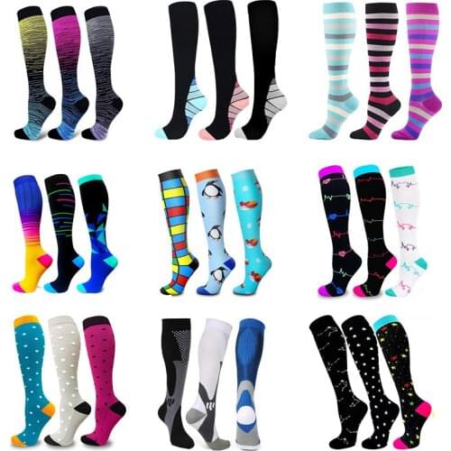 Compression Socks Running Men Women Marathon Medical Edema Diabetes Varicose Veins Knee High Stockings For Belkacem Zeddour