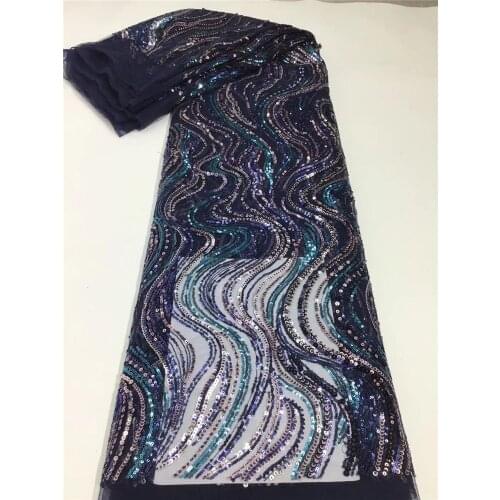 Beautiful multi-color sequins S-shaped chaotic thread tulle embroidery, suitable for fashionable ladies' dress design fabrics