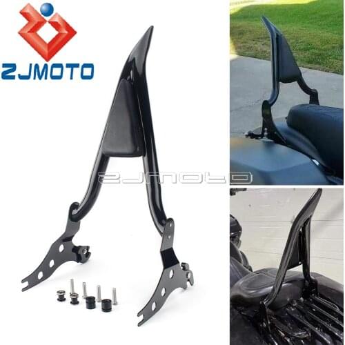 Motorcycle Black Passenger Sissy Bar Backrest Armrest Set For Harley Softail Fat Boy Breakout FXBR FLFB FLFBS FXBRS 2018-Later