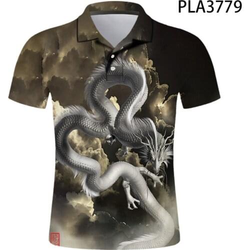 New Summer Cool Dragon 3D Printed Polo Shirt Men Fashion Camisas Streetwear Casual Summer Hombres Harajuku Short Sleeve Ropa