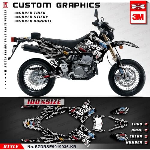 KUNGFU GRAPHICS Dirt Bike Vinyl Decal Stickers Kit for DRZ400SM 1999 2000 2001 2002 2003 2004 2005 2006 to 2019, Customizable