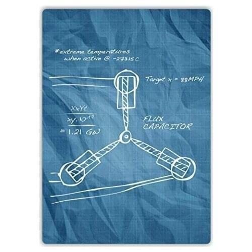 Joycenie Tin Sign New Aluminum Sign Flux Capacitor Sketch Blueprint Wall Sign Metal Sign Vintage Retro Wall Decor 20x30 Inch