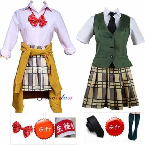 Anime Citrus Cosplay Costume Wig Aihara Yuzu / Aihara Mei Uniform Outfit Necktie Shirt Skirt Vest / Sweater Stockings