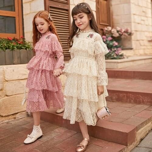 Flower Embroidery Kids Party Dress Girl 8 10 12 years 2020 New Korean Style Fashion Princess Dress for Teenage Girl