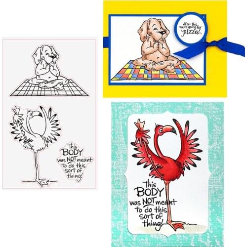 Yoga Animal Flamingo Dog Clear Stamps For DIY Scrapbooking Paper Cards Transparent Stempels Silicone Seal New 2020 Stamp