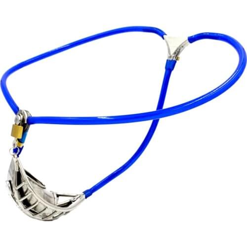 Blue Invisible Male Chastity Belt Stainless Steel Chastity Device Cock Cage Cbt Toys for Man Chastity Cages Sex Toys for Men