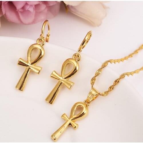 Bangrui Heart Jewelry sets Classical Necklaces Earrings Set Gold Color & Brass,Arab/Africa Wedding Brides Dowry women girls gif