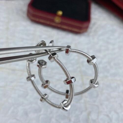 2020 Hot Brand Fashion Jewelry Women 925 Sterling Silver Screw Hoop Earrings Fashion Jewelry