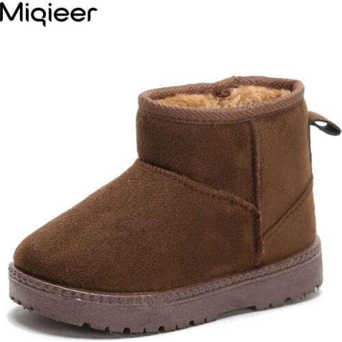 Winter Kids Snow Boots Classic Children Plush Warm Shoes Baby Girls Soft Non-slip Ankle Flats Shoes Infant Toddler Short Boots