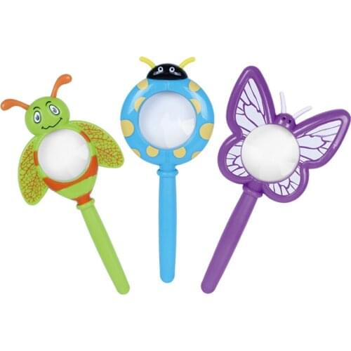 1pc Plastic Children Magnifier Insect Shape Science Explorer Toy Magnifying Glass Handheld Mini Magnifier Kids Science Education