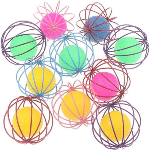 1Pcs Cat Interactive Toy Small Bell Mouse Cage Toys Plastic Artificial Colorful Cat Teaser Toy Product