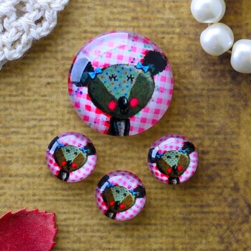12mm 25mm 14mm 16mm 18mm 20mm Photo Glass Cabochons Round Cameo Set Handmade Settings Stone Cartoon 03