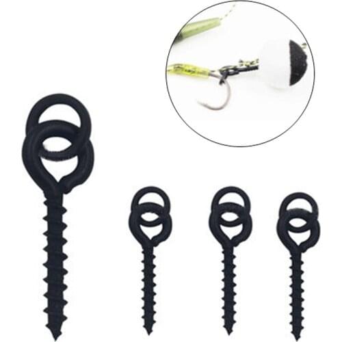 20Pcs Screw Peg with Ring Swivel D-Rig Chod Rig Terminal Tackle Bait Holder Screw Carp Fishing Accessories