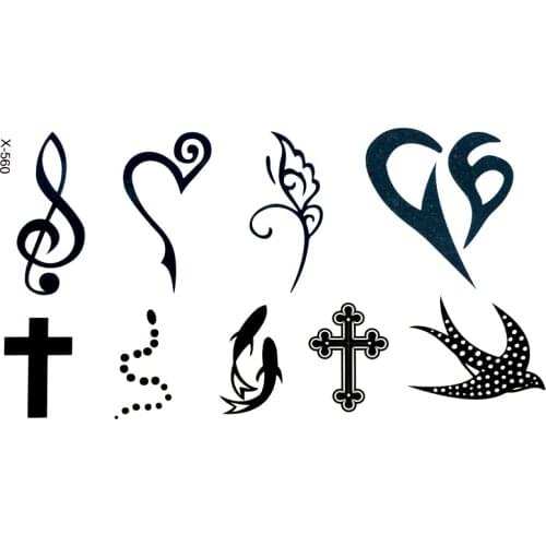 20pcs Fishing Waterproof Temporary Tattoo sticker Cross henna glitter tattoo Animal temporary tattoos for woman