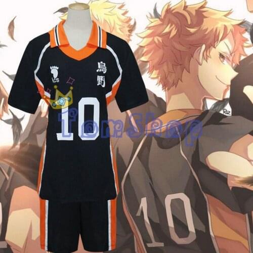 Anime Haikyuu!! Karasuno High School #10 Hinata Shyouyou Jersey Cosplay Costume Mens Sports Wear Uniform M L XL XXL