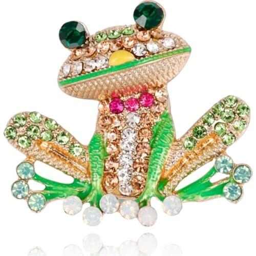 Rhinestone Brooches Frog Brooch For Women Men Unisex Party Wedding Jewelry Accessories