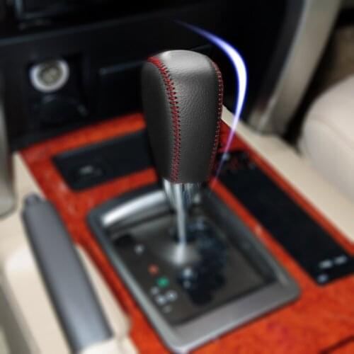 For Toyota RAV4 2009-2010 AT 1pc PU Leather Hand Brake Shift Knob Cover Gear Case Car Decor Shift Knob Shell